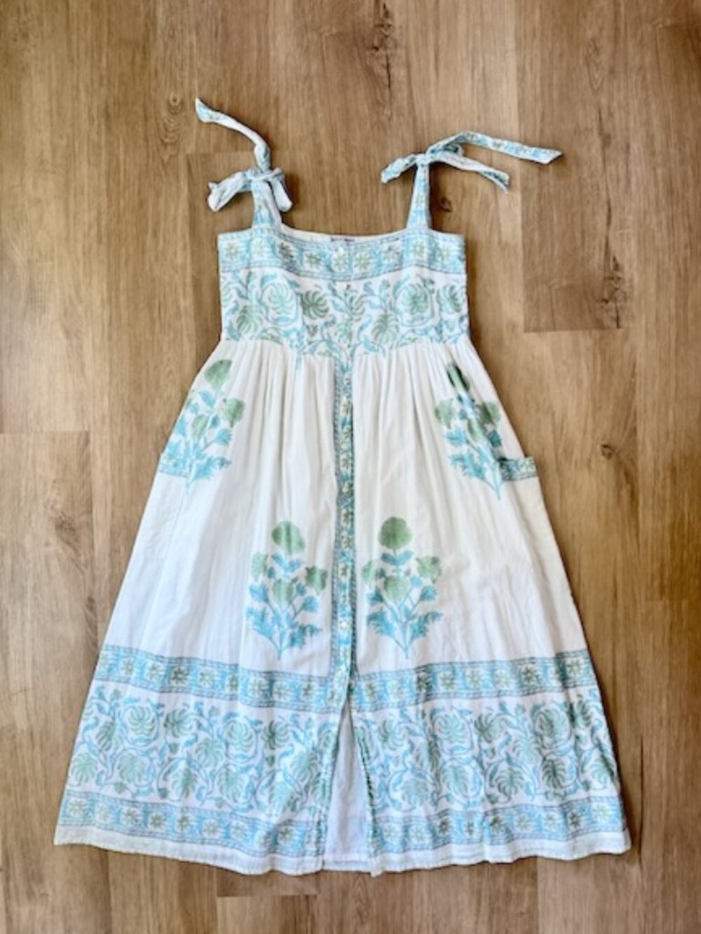 Juliet Dunn Poppy Tie Shoulder Midi Dress Sz 1 XS/S - Picture 2 of 11